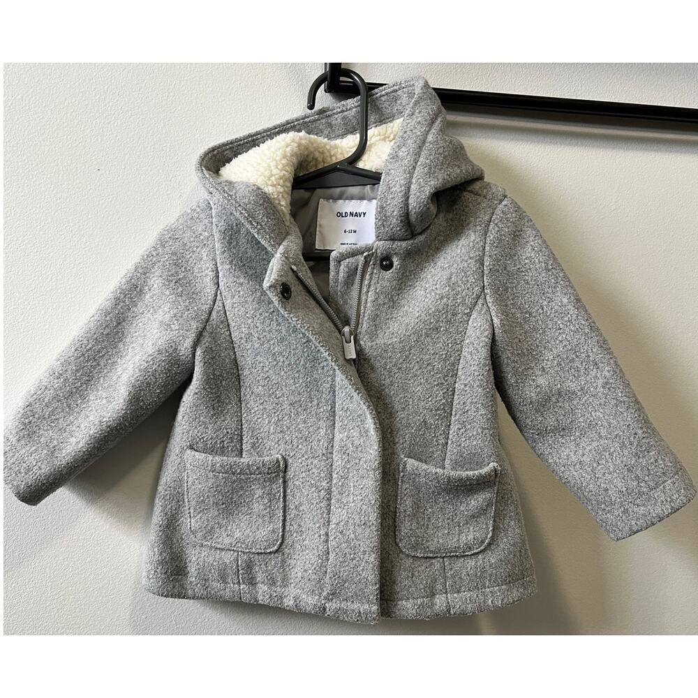 Old Navy wool blend baby girl coat size 6-12m